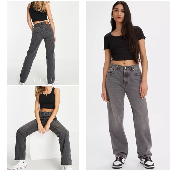 Levi's Denim - EUC Levi's Premium 501® ‘90S Ankle Grey Black Mid-rise Straight WOMEN'S JEANS 25